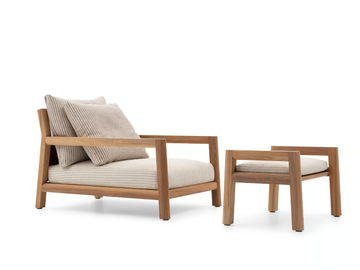 PABLO OUTDOOR - Teak garden armchair with armrests by B&B Italia Outdoor - view 2